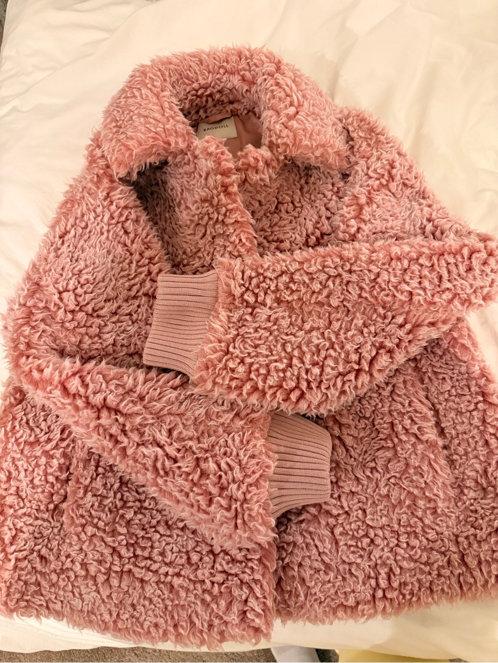 Ragdoll Plush Pink Faux-Sherpa Puffer Jacket - Picture 5 of 7